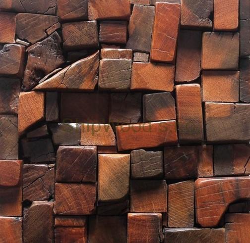 Dřevěná lodní mozaika - obkladová dlaždice 30 x 30 cm_model SHW 3281 1