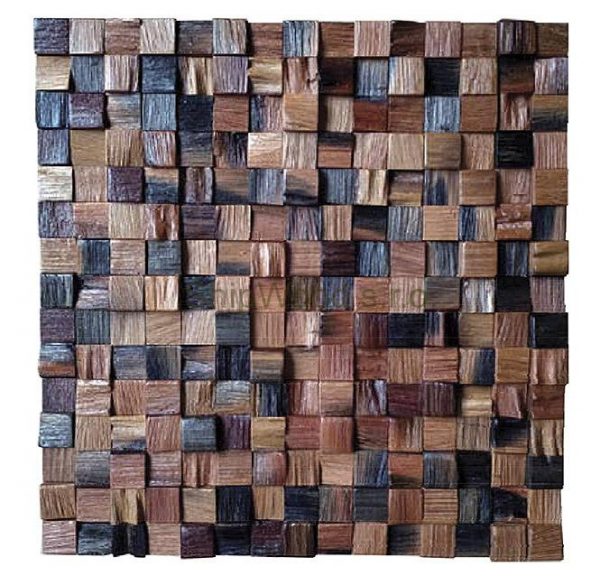 Dřevěná lodní mozaika  - obkladová dlaždice 30 x 30 cm_model SHW 3261 1