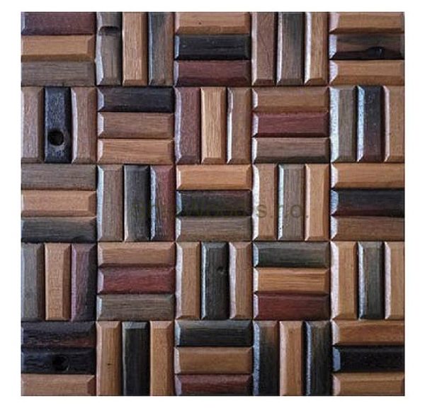 Dřevěná lodní mozaika  - obkladová dlaždice 30 x 30 cm_model SHW 3119 1