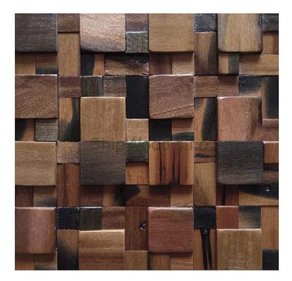 Dřevěná lodní mozaika - obkladová dlaždice 30 x 30 cm_model SHW 3194 1